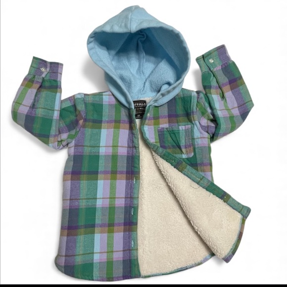 Buffalo David Bitton Other - Buffalo Plaid Toddler Girl Hooded Jacket/Shacket with Sherpa Lining